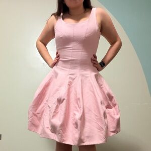 NWT Halston Heritage Berkshires Pink Tulip Dress with pouf skirt